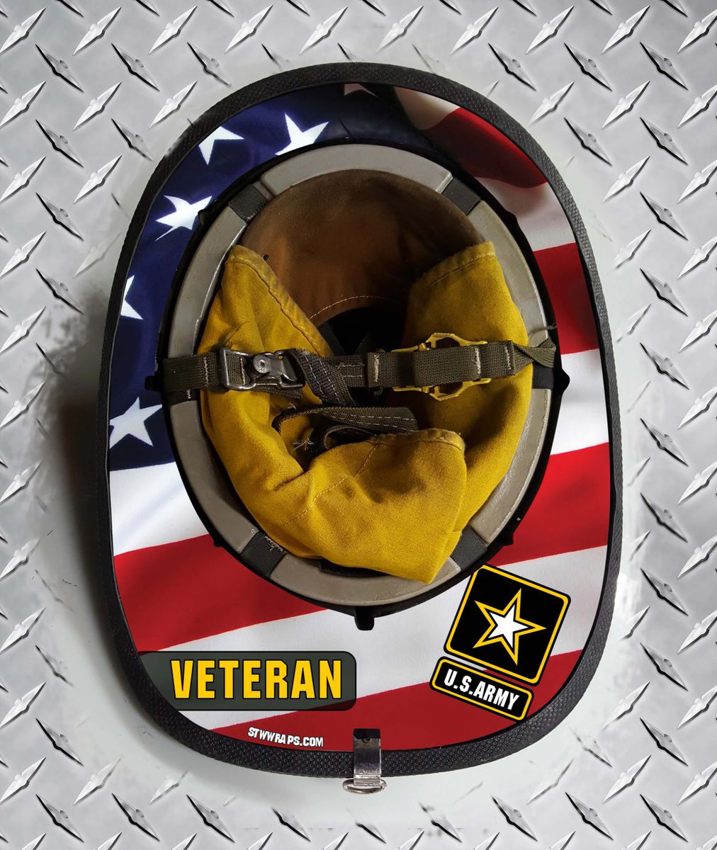US ARMY VETERAN WINDY AMERICAN FLAG Fire Helmet Wrap